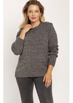 MKM SWE244 melanżowy sweter grafitowy ze sklepu intimiti.pl w kategorii Swetry damskie - zdjęcie 187866558