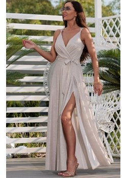 Elizabeth Marina brokatowa długa sukienka szampan ze sklepu intimiti.pl w kategorii Sukienki - zdjęcie 187866615