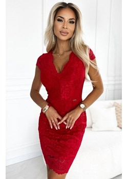 Numoco 316-9 koronkowa sukienka z krótkim rękawkiem i dekoltem ze sklepu intimiti.pl w kategorii Sukienki - zdjęcie 187866629