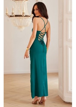 Dopasowana sukienka z wiązaniem na plecach zielona ze sklepu intimiti.pl w kategorii Sukienki - zdjęcie 187866638