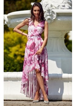 Roco sukienka z asymetrycznym przodem w kwiaty 401 31D ze sklepu intimiti.pl w kategorii Sukienki - zdjęcie 187866749