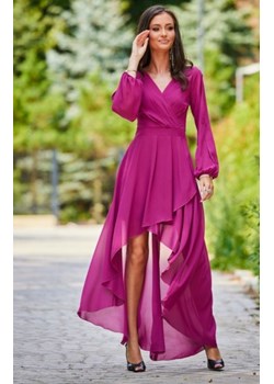 Asymetryczna maxi sukienka szyfonowa różowa ze sklepu intimiti.pl w kategorii Sukienki - zdjęcie 187866927