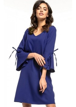 Tessita T273 sukienka z falbanką przy rękawie granatowa ze sklepu intimiti.pl w kategorii Sukienki - zdjęcie 187867289