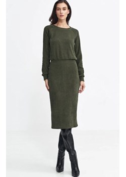 Sukienka z dzianiny prążkowanej khaki ze sklepu intimiti.pl w kategorii Sukienki - zdjęcie 187867346