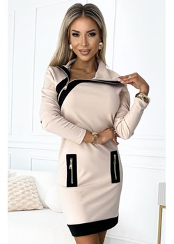 Numoco 497-2 dwukolorowa sukienka z trzema zamkami ze sklepu intimiti.pl w kategorii Sukienki - zdjęcie 187867348