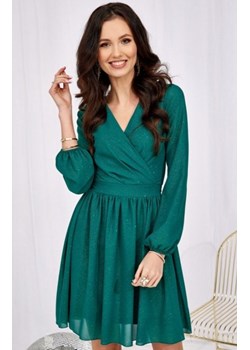 Zwiewna błyszcząca sukienka wieczorowa zielona ze sklepu intimiti.pl w kategorii Sukienki - zdjęcie 187867465