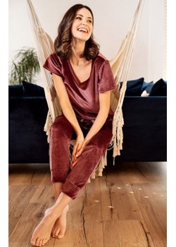 Audrey welurowy dres damski burgund ze sklepu intimiti.pl w kategorii Piżamy damskie - zdjęcie 187867495