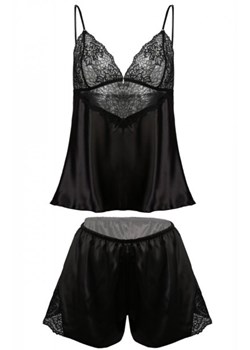 Czarny satynowy komplet Clementina ze sklepu intimiti.pl w kategorii Piżamy damskie - zdjęcie 187867515