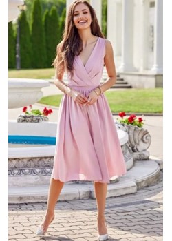 Szyfonowa sukienka midi jasny róż 399 ze sklepu intimiti.pl w kategorii Sukienki - zdjęcie 187867545