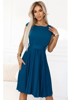 Numoco 311-17 LILA plisowana sukienka z krótkim rękawkiem i paskiem ze sklepu intimiti.pl w kategorii Sukienki - zdjęcie 187867776