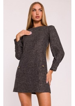 Moe sukienka tweedowa z kieszonkami czarna M870 ze sklepu intimiti.pl w kategorii Sukienki - zdjęcie 187867815