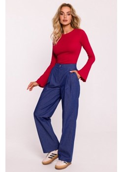 Moe spodnie z szerokimi nogawkami niebieskie M799 ze sklepu intimiti.pl w kategorii Spodnie damskie - zdjęcie 187867837