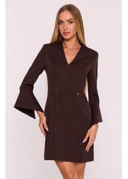 Moe sukienka z szerokimi mankietami brązowa M876 ze sklepu intimiti.pl w kategorii Sukienki - zdjęcie 187868035