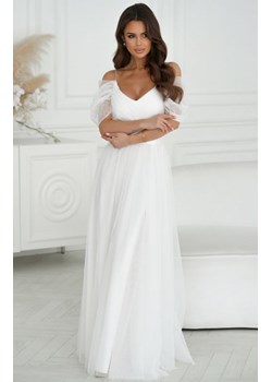 Szyfonowa długa sukienka hiszpanka ecru 310-04 ze sklepu intimiti.pl w kategorii Sukienki - zdjęcie 187868125