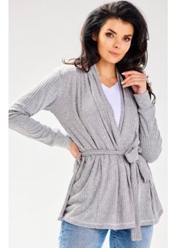 Awama A655 sweterek z wiązaniem szary ze sklepu intimiti.pl w kategorii Swetry damskie - zdjęcie 187868159