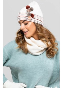 Kamea Kolorado czapka z pomponikami ecru ze sklepu intimiti.pl w kategorii Czapki zimowe damskie - zdjęcie 187868215
