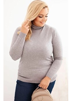 Sweter damski wiskozowy Plus Size z golfem szary ze sklepu intimiti.pl w kategorii Swetry damskie - zdjęcie 187868318