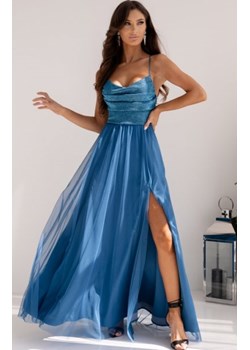 Rozkloszowana turkusowa sukienka z błyskiem Rubi ze sklepu intimiti.pl w kategorii Sukienki - zdjęcie 187868326