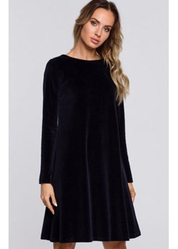 Granatowa welurowa sukienka Moe M566 ze sklepu intimiti.pl w kategorii Sukienki - zdjęcie 187868495