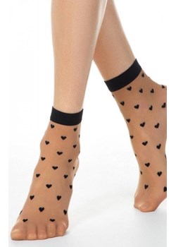 Conte cienkie skarpetki w serduszka natural ze sklepu intimiti.pl w kategorii Skarpetki damskie - zdjęcie 187868496