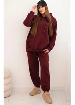 Komplet dresowy damski ocieplany bordowy ze sklepu intimiti.pl w kategorii Dresy damskie - zdjęcie 187868625