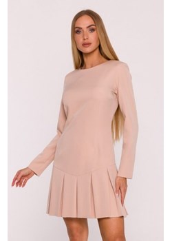 Moe sukienka z kontrafałdami beżowa M872 ze sklepu intimiti.pl w kategorii Sukienki - zdjęcie 187868925