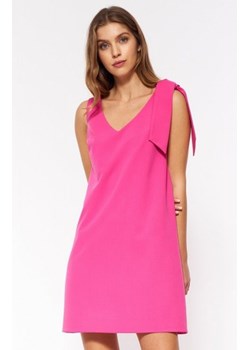 *Różowa mini sukienka z szarfą S198 ze sklepu intimiti.pl w kategorii Sukienki - zdjęcie 187868938