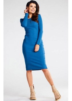 Dopasowana midi sukienka M282 blue ze sklepu intimiti.pl w kategorii Sukienki - zdjęcie 187869049