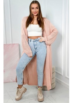 Sweter długi kardigan jasny pudrowy różowy ze sklepu intimiti.pl w kategorii Swetry damskie - zdjęcie 187869069