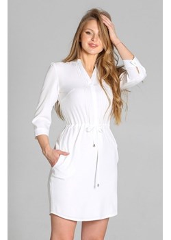 Sukienka ze szczypankami ecru SUK149 ze sklepu intimiti.pl w kategorii Sukienki - zdjęcie 187869095