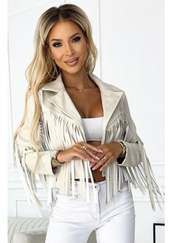 Numoco 624-1 krótka kurtka z frędzlami z miękkiej eco skóry ze sklepu intimiti.pl w kategorii Marynarki damskie - zdjęcie 187869198
