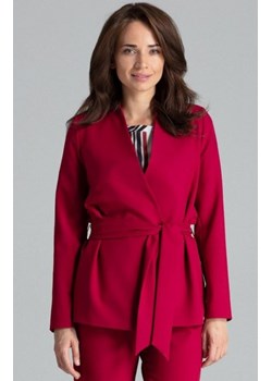 Wiązany żakiet damski bordowy L061 ze sklepu intimiti.pl w kategorii Marynarki damskie - zdjęcie 187869225