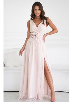 Efektowna długa sukienka z paskiem z różyczką ze sklepu intimiti.pl w kategorii Sukienki - zdjęcie 187869289