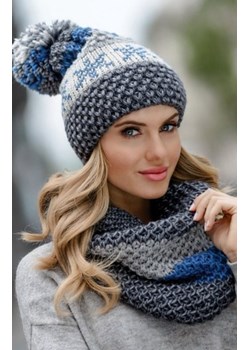 Kamea Fabia czapka z pomponem grafitowa ze sklepu intimiti.pl w kategorii Czapki zimowe damskie - zdjęcie 187869317