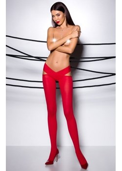 Asymetryczne rajstopy damskie czerwone Tiopen 005 ze sklepu intimiti.pl w kategorii Rajstopy - zdjęcie 187869447