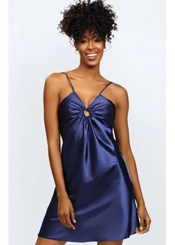 Dkaren Kamaria satynowa koszulka nocna granatowa ze sklepu intimiti.pl w kategorii Koszule nocne - zdjęcie 187869466