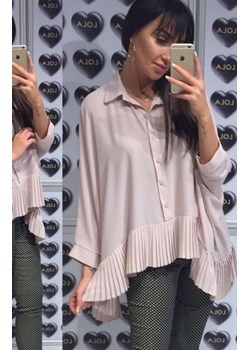 Oversizowa koszula z plisowaniem beżowa ze sklepu intimiti.pl w kategorii Koszule damskie - zdjęcie 187869535