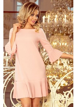 Plisowana sukienka brzoskwiniowa Numoco 228-1 LUCY ze sklepu intimiti.pl w kategorii Sukienki - zdjęcie 187869637