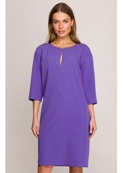 Stylove S394 sukienka z łezką w dekolcie fioletowa ze sklepu intimiti.pl w kategorii Sukienki - zdjęcie 187869769