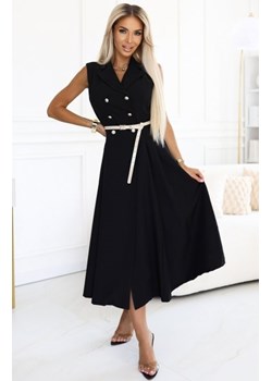 Numoco 596-3 elegancka szmizjerka midi ze złotymi guzikami i paskiem ze sklepu intimiti.pl w kategorii Sukienki - zdjęcie 187869799