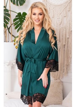 Kalimo Sumi satynowy szlafrok damski zielony ze sklepu intimiti.pl w kategorii Szlafroki damskie - zdjęcie 187869908