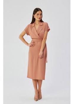 Stylove S363 sukienka midi z kołnierzem różana ze sklepu intimiti.pl w kategorii Sukienki - zdjęcie 187870086