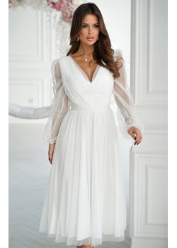 Bicotone 269-04 sukienka midi z tiulowymi rękawami ze sklepu intimiti.pl w kategorii Sukienki - zdjęcie 187870215