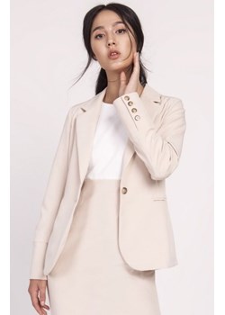 Klasyczny damski żakiet beż ZA118 ze sklepu intimiti.pl w kategorii Marynarki damskie - zdjęcie 187870225