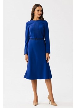 Stylove S347 sukienka z przeszyciami na dekolcie chabrowa ze sklepu intimiti.pl w kategorii Sukienki - zdjęcie 187870228