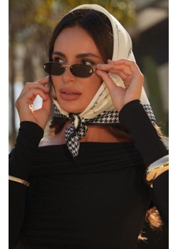 Kamea apaszka damska kremowa z pepitką ze sklepu intimiti.pl w kategorii Szaliki i chusty damskie - zdjęcie 187870329