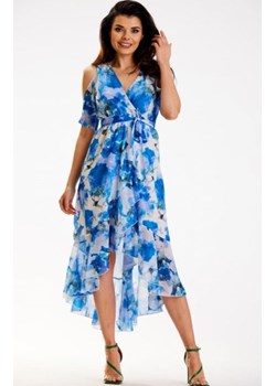 Awama A508 szyfonowa sukienka w kwiaty blue ze sklepu intimiti.pl w kategorii Sukienki - zdjęcie 187870367