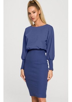 Niebieska sukienka z dopasowanym dołem M690 ze sklepu intimiti.pl w kategorii Sukienki - zdjęcie 187870626