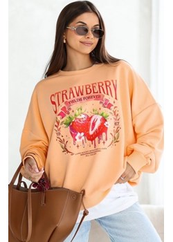 Oversizowa bluza damska Strawberry brzoskwinia ze sklepu intimiti.pl w kategorii Bluzy damskie - zdjęcie 187870666
