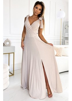 Numoco 405-6 ELENA długa suknia z dekoltem i wiązaniami na ramionach ze sklepu intimiti.pl w kategorii Sukienki - zdjęcie 187870775